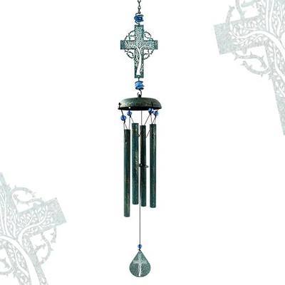 Cross Wind Chimes for Outside, Metal Hanging Wind Chimes, Zen Windchime with Calming Sound for Yard, Balcony, Yoga Room