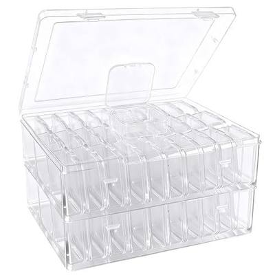Bead Organizer Box, 60 Pcs Small Clear Plastic Storage Containers with Hinged Lid, Mini Craft Boxes for Beads, Jewelry Making, Diamond Painting, Nail Art, Screws and Small Parts Organization