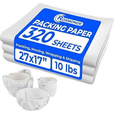 Rosmonde Packing Paper Sheets For Moving, 27" x 17", 10 lb | 320 Sheets, Non-Printed Sheets for Moving, Packing Material for Relocation, Shipping Supplies, Box Filler, Bulk Wrapping Sheets for Storage