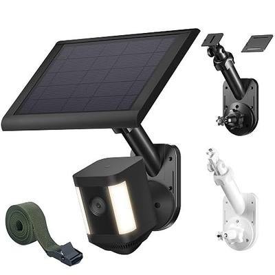 Wall Mount for Cameras and Solar Panels, 2-in-1 Mount for Ring, Blink, Eufy, Arlo, Wyze, etc Solar Panel and Cam, with Ring Stick Up Cam/Spotlight Cam/Plus/Pro(Battery), Adjustable Angle (Black)