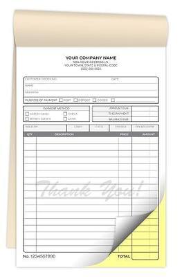 Custom 5.5" x 8.5" Carbonless NCR Books in 2-Part Duplicate Invoices, Receipts, Work Orders, Sales Orders, Purchase Orders, Estimates, Quote Forms with Your Company/Business Name (100 Sets)