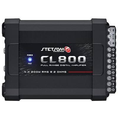 Stetsom CL 800.4 2 Ohm Car Audio Amplifier – 800 Watts RMS, 4 Channel Class D Full Range Amp, Compact Multichannel Stereo Amplifier with RCA & High Level Input, HPF/LPF Crossover, Brazilian Technology