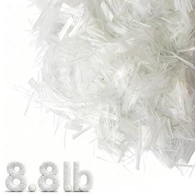 8.8 LB Fiberglass for Concrete, Chopped Fiberglass Strand with 3/4" Length for Cement Plaster Mortar Reinforcement, Anti-Crack Anti-Seepage Concretes Fiber Mix Additive for Wall Garden Floor Building