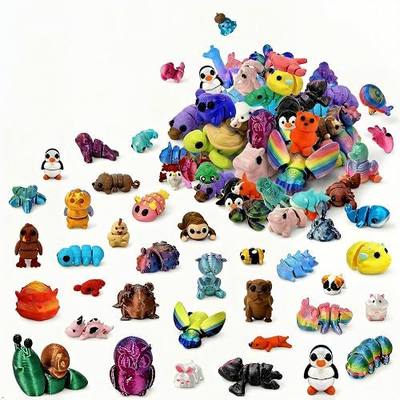 150PCS 3D Printed Random Animal Figurines Reward & Celebration Collection, Assorted mini Animals for Classroom Rewards, Party Favors,Treasure Boxes,and Family Incentive Activities