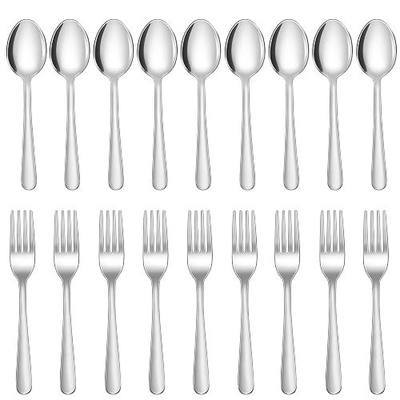 24-Piece Forks and Spoons Silverware Set,Spoons and Forks Food Grade Stainless Steel Flatware Cutlery Set for Home,Kitchen and Restaurant,Mirror Polished & Dishwasher Safe