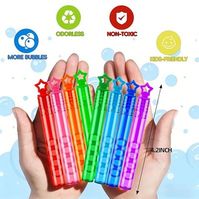 32 Pcs Mini Bubble Wadns Party Favors for Kids,8-Color Bubble Stick, Thanksgiving and New Year, Theme Birthday, Wedding, Summer Girls and Boys Carnival, Outdoor Gifts for Students