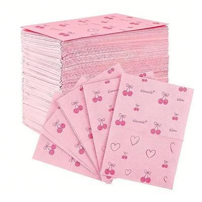 125pack Disposable Pink Dental Bibs 13"x18", 3-Ply Waterproof Material, Suitable for Nail Salons, Dental Clinics, Tattoo Shops, Feeding