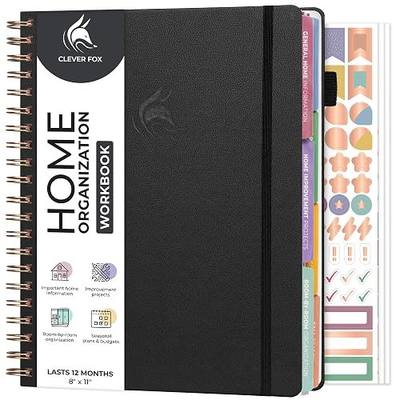 Clever Fox Home Planner & Organization Workbook – Home Maintenance Plan & House Cleaning Planner for Adults – Schedule Chore Book (Black)