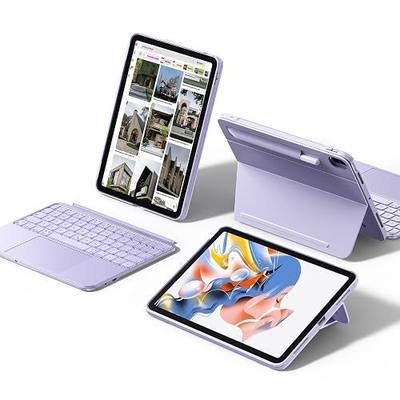 ESR for iPad Air 11 Inch Case with Keyboard M4/M3/M2, Multi-Angle Stand | For Air 5th/4th Gen, Magnetic Detachable Keyboard Case, Click-Anywhere Trackpad, Backlit Keys, Shift Series, Purple