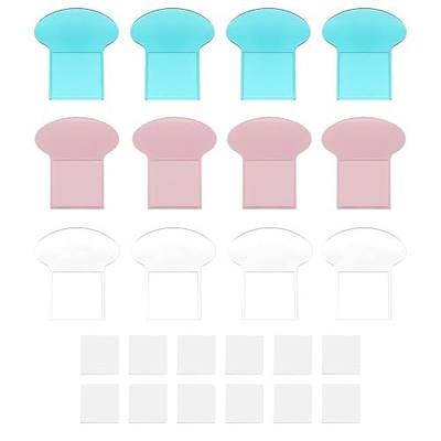 12Pcs Toilet Lid Lifter,Toilet Seat Lifter Tab,Toilet Cover Handle to Lift,Seat Holder Lift Tools,Toilet Seat Holder Clip,Seat Cover Lifter Bathroom Accessories for Office,Home,Hotel(White,Green,Red)