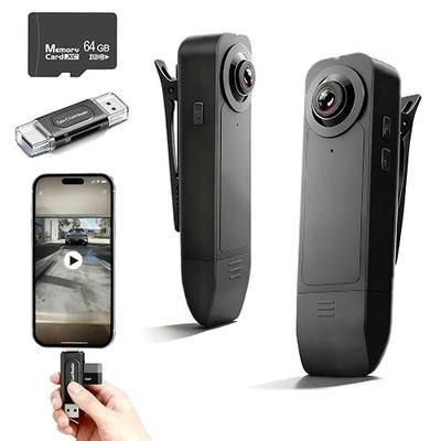 Heart Link Body Camera with Audio and Video Recording - 1080P HD Wearable Mini Camera, 64GB Night Vision Portable Body Cam for Police, Guard - Personal Protection & Sports Recording