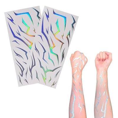50 Pieces K-Style Demon Mark Tattoos for Theme Party Decorations, 2 Sheets Dark Concept Makeup Stickers, Mystic Hunter Symbols for Anime Cosplay, K-Pop Stage Look, Party Accessories