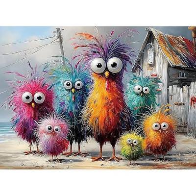Puzzles for Adults 500 Pieces, Chicken Jigsaw Puzzles - Beach Chicken Coop, Impossible Beach Puzzles for Seniors Family, 20.47x14.96 inches, 1:1 Poster, Letter on the Back
