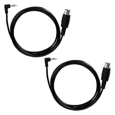 2pcs Type A 3.5mm/0.14in TRS to Male 5-Pin DIN MIDI Cable Adapter, 1.5m/59in Long TRS to Multi-Directional 5 Pin MIDI Jack Cable Cord for Keyboards Synths & DAWs (Black)