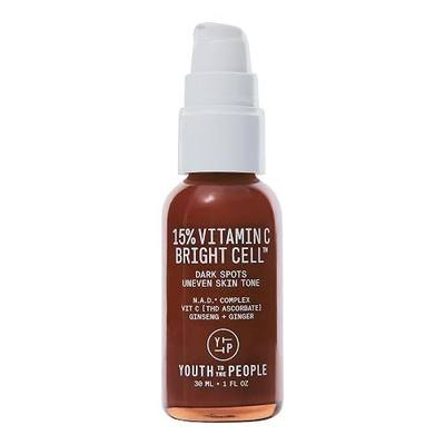 Youth To The People 15% Vitamin C Bright Cell Face Serum (1 fl oz) | Brightening Facial Serum for Even Tone - Niacinamide + Adenosine + D-Ribose, Fade Dark Spots, Sensitive + Acne Skin Approved