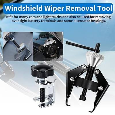 Battery Terminal and Wiper Arm Puller Tools - Universal Automotive Removal Tool for Stuck Battery Terminals & Windshield Wiper Arms, Forged Steel Dual-Purpose Repair Tool Kit