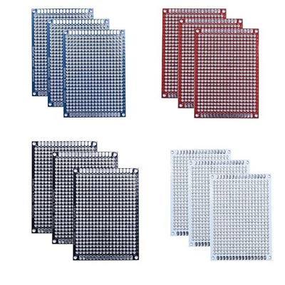 15 Pcs(5x7cm) Double Sided PCB Board Prototype Kit Soldering 4 Colour Universal Printed Circuit Board for DIY Soldering and Electronic Project