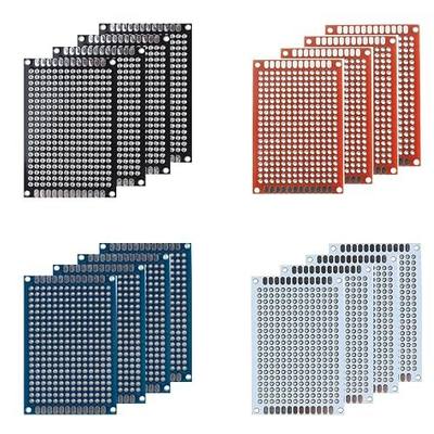 20 Pcs(4x6cm) Double Sided PCB Board Prototype Kit Soldering 4 Colour Universal Printed Circuit Board for DIY Soldering and Electronic Project