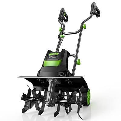 1800W 15A Corded Electric Tiller for Gardening and Soil Cultivation | 18"Width × 9"Depth | 400 RPM | 4-level Adjustable Wheel | Cultivator & Rototiller | for Large Yard, Vegetable Plot & Orchard