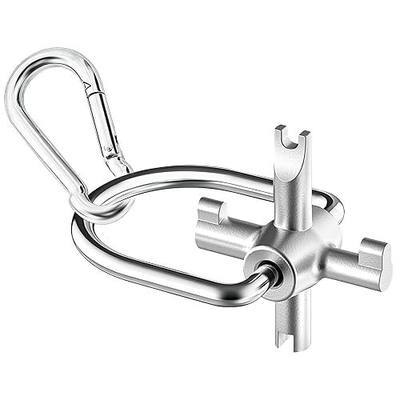 HVAC Tools, Locking Cap Key for 【410A & R22 Refrigerant Safety Caps】, Universal 4-in-1 HVAC Tool, Used for Installation & Repair, Tamper-Resistant (4 Bits)