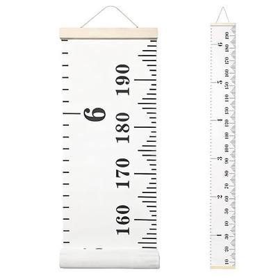 Height Chart for Kids, Growth Chart for Wall, 77"x7.9" Premium Canvas Removable Height Chart for Kids Baby Child Toddler Boys Girls Height Measurement for Wall (Black & White)