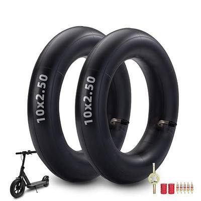 10x2.50 Inner Tube Tire Heavy Duty 40% 2.0MM Thicker Butyl (Pack of 2) | Electric Scooter with CR202 90° Bent Valve Stem,10 Inch Smart Self Balance Fits for 36v 48v 400w 500w 800w Hub Motor