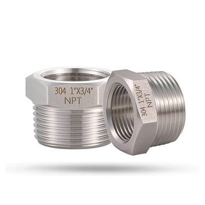 2 Pcs 1" Male NPT to 3/4" Female NPT Reducer Hex Bushing,304 Stainless Steel Pipe Fitting Hex Bushing, Heavy Duty Pipe Fitting Reducer Adapter