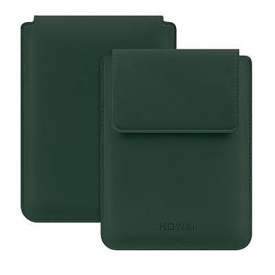 HoYiXi Universal Sleeve Case for 6-inch Kindle/Kobo/Voyaga/Pocketbook/Tolino E-Book Reader Lightweight Leather Protective Sleeve Case Pouch for 6-inch E-Book, Dark Green