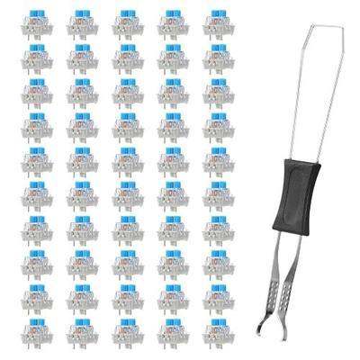 45 PCS Mechanical Keyboard Switches 3 Pin Blue Clicky Switches Dustproof Keyboard Clicker Keys Replacement for Gaming Keyboards