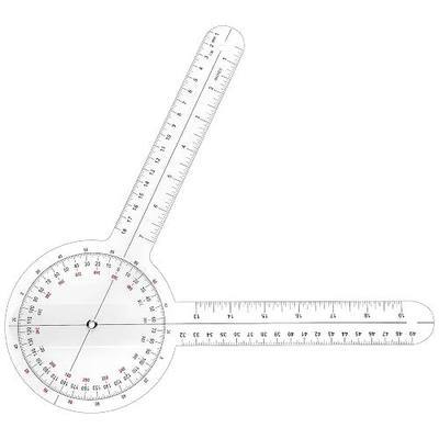 Goniometer 12 Inch,360°Clear Plastic Goniometer for Physical Therapy | Transparent orthopedic angle ruler, professional protractor for joint ROM measurement, rehab sports training
