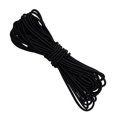 1/8-inch (3 mm) Round Black Elastic Cord – 11 Yards – Stretch Shock Cord, Bungee Rope, Black Elastic String Cord for Sewing, Craft, DIY, Mask, Drawstring