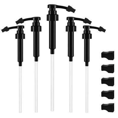 Nuogo Coffee Syrup Pump Only Compatible with Monin 750ml (25.4 Fl Oz) Glass Bottles Flavor Syrup Pump Dispenser with Tip Covers for Dirty Soda Bar Supplies(Black,5 Pcs)