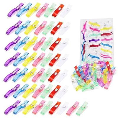 50 PCS Large Sewing Clips, 7 Bright Colors Multipurpose Quilt Clips Craft Tools Quilting Accessories with Box Packed