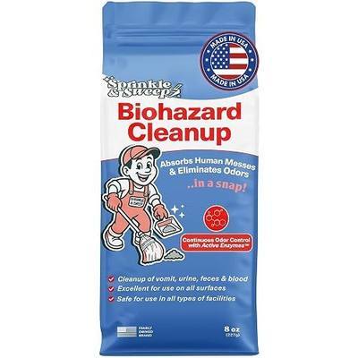 Sprinkle & Sweep: Biohazard Cleanup - 8oz - Human Bodily Fluid Solidifier, Enzyme Powder, Super Absorbent, Odor Elimination, Home-Facilities-School