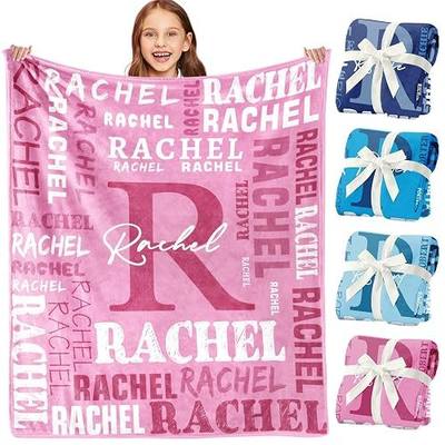 Personalized Blankets for Teen Girls Boys - Printed in USA, Custom Blanket with Kids Names, Ultra-Soft Flannel Monogrammed Baby Throws Blankets, Customized Christmas Easter Gifts for Kids Adults