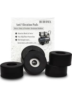Anti Vibration Rubber Feet 4-Pack for Air Compressor 1.5"D×0.75"H | M8 Replacement Pads, Vibration Dampening & Isolation Cushion, Bolt-On Bumpers for Compressor, Generator, Pressure Washer, Amp