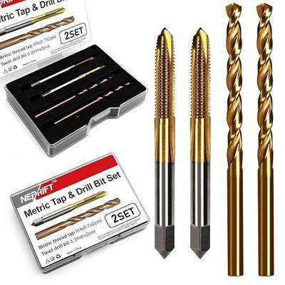 M4x0.7 Tap and 3.3mm Drill Bit Set, HSS M2 Taps and M35 Cobalt Drill Bits | for Automotive Repair, Metalworking, Machinery Maintenance and DIY Projects