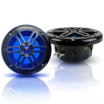 STUDIOFINIX 5.25 Inch 500W Marine Speakers with LED Lights -2 Way Weather Resistant Boat Speakers Perfect for Boats, ATVs, UTVs (Pair,Black)