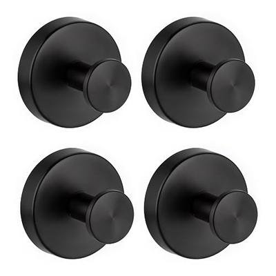Rise age Suction Cup Shower Hooks, Suction Towel Hooks for Bathrooms | Waterproof, No Drill, Heavy Duty, Stainless Steel, Removable, Renter Friendly, Easy to Install, Black 4 Pcs