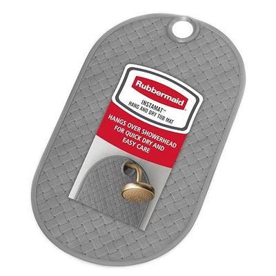 Rubbermaid INSTAMAT Bath Tub Shower Mat, Non-Slip Tub Mat with Suction Cups, Bath Mat Hangs on Showerhead for Quick Dry, 27.2 x 15.2 Inch, BPA-Free, Easy to Clean, for Inside Tub or Shower, Grey