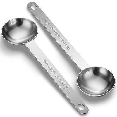 2PCS Coffee Scoop Spoons, 15ML (1 Tablespoon) Stainless Steel Measuring Spoons with Long Handle, Durable Coffee Scoopers for Ground Coffee, Tea and Baking Powder