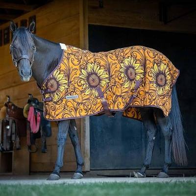 Jeffers Expression Standard Neck Fleece Cooler Horse Blanket, 75" – Lightweight Breathable Polyester Fleece Horse Cooler for Moisture Control, Drying, Layering, All Year Round Use - Bloomin Toolin