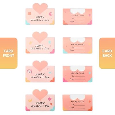 32 Pack Valentine Gifts for Kids - Cards with Mini Heart Pop Fidget Toys Bulk - Valentine Exchange for Girls Boys School Class Classroom Fidget Toys Party Favors