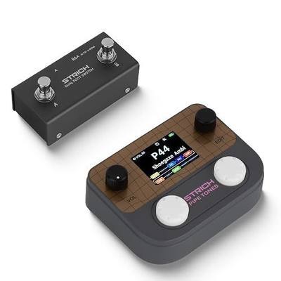 STRICH Pipe Tones Pocket Multi-Effects Processor for Guitar and Bass with Foot Pedal 10 Effect Modules 125 Effects 40s Looper 100 Drum Patterns USB Audio Interface Wireless Control (Dark Gray)