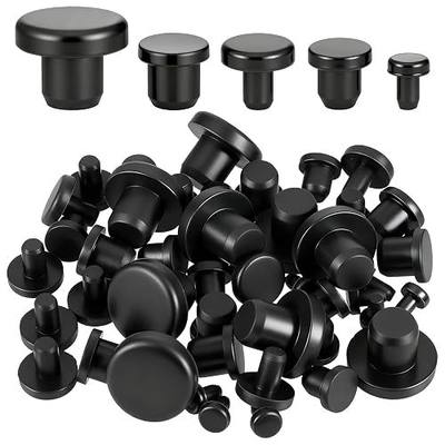 50 PCS Silicone Rubber Hole Plugs 1/8" 3/16" 1/4" 5/16" 3/8" Holes Rubber Bumper Plugs Round Rubbers Stoppers Plug Black Rubber-Plug Kit Assorted Sizes for Round Holes Bottles Tube