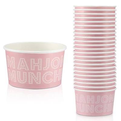 24 Pcs Mahjong Snack Bowl 8 oz Mahjong Themed Party Supplies Paper Munchies Cups for Party Suitable for Game Night Table Playing, Snacking, Birthday, and Dining Together