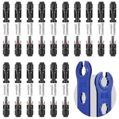 32 PCS Solar Panel Connectors MC4,1000V/30A Solar Connectors(10AWG) | 16 Pairs Male/Female + 2 Wrenches, IP67 Waterproof,for Solar Power Systems