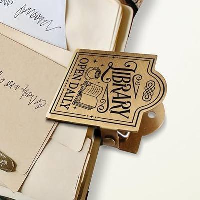 ANATTASOUL Library Travel Journal Clip for DIY Use | Vintage Journal Clips to Hold Journal Open Decorative Heavy Duty Notebook Clip for Notebook, Photo, Office Kitchen Home