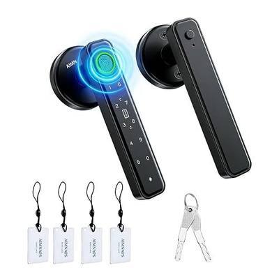 Smart Fingerprint Door Lock, Door Locks for Bedroom, Keyless Entry Door Knob (Fingerprint/Code/Key) Auto Lock for Apartment, Office-Black
