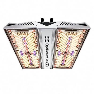 OptiGrowX240 LED Grow Light, Full Spectrum for 3x3 Grow Tent | Veg & Bloom Dual Spectrum, Optic Lens, High PPFD, High Efficiency